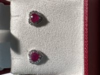 Earrings Artigianale Woman in White Gold Rubino OROR-116-253